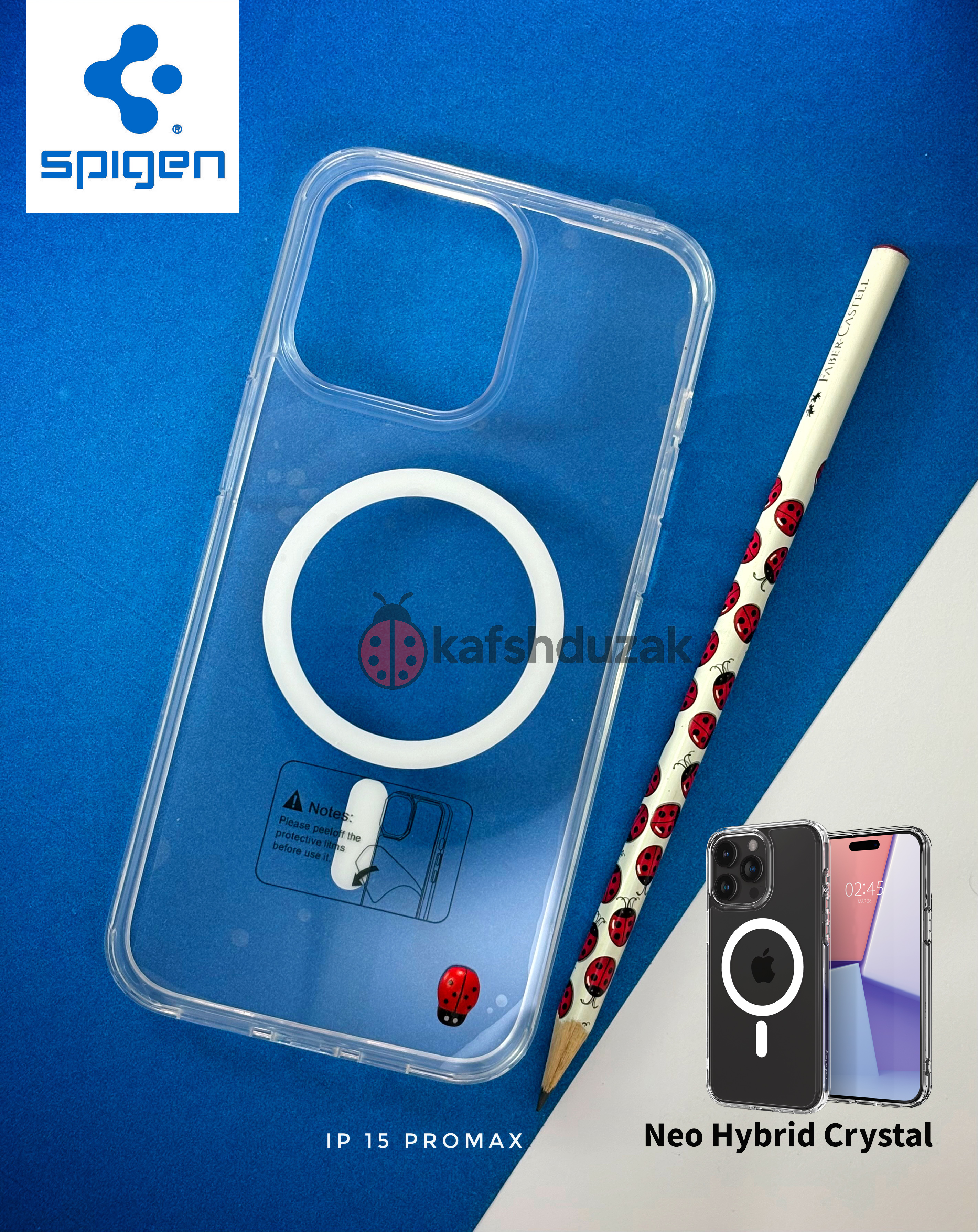 کاور اسپیگن Neo Hybrid Crystal مگ فیت آیفون 15 پرو مکس