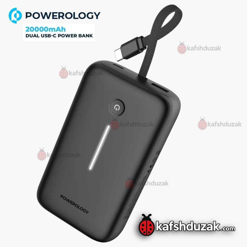 پاوربانک پاورولوژی مدل PPBCHA67 ظرفیت 20000 میلی آمپر ساعت
