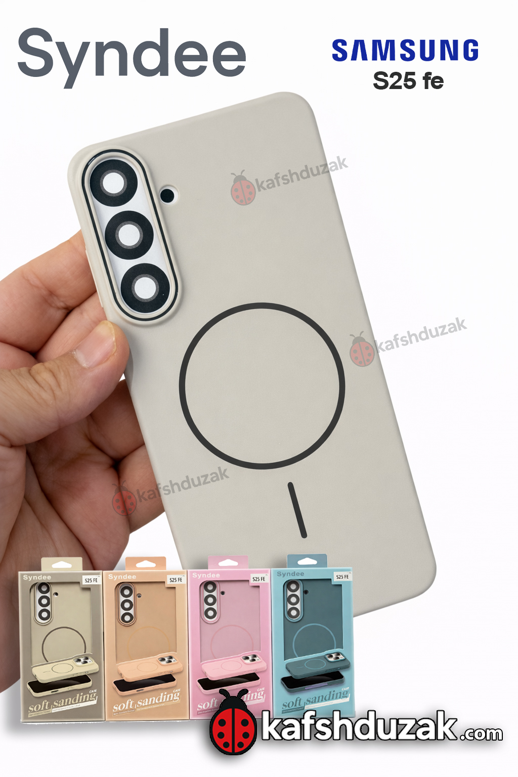 کاور گوشی سامسونگ S25 FE با قابلیت مگ سیف برند Syndee